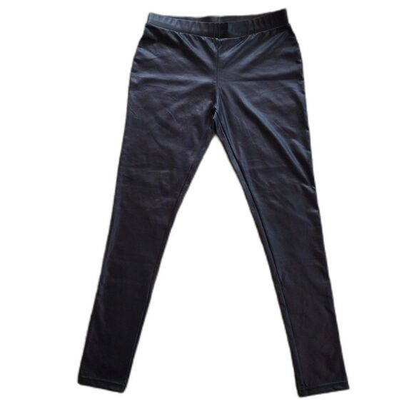 Kardashian Kollection Faux Black Leather Pants Tight Stretch SMALL Hand Washable - Picture 1 of 8